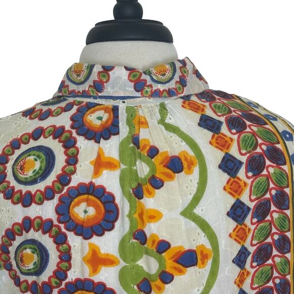 COLORI DI MARE Beachwear Cover-Up Kaftan Embroidered Beaded Tunic Mini Dress  L - Picture 13 of 14